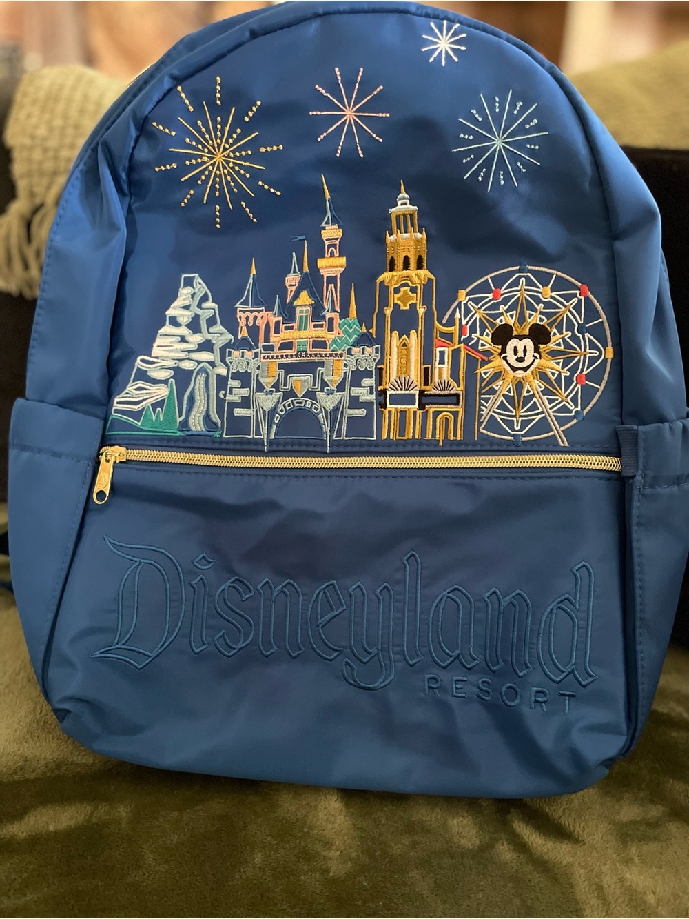 Disney Disneyland Resort Blue Embroidered Parkland Backpack